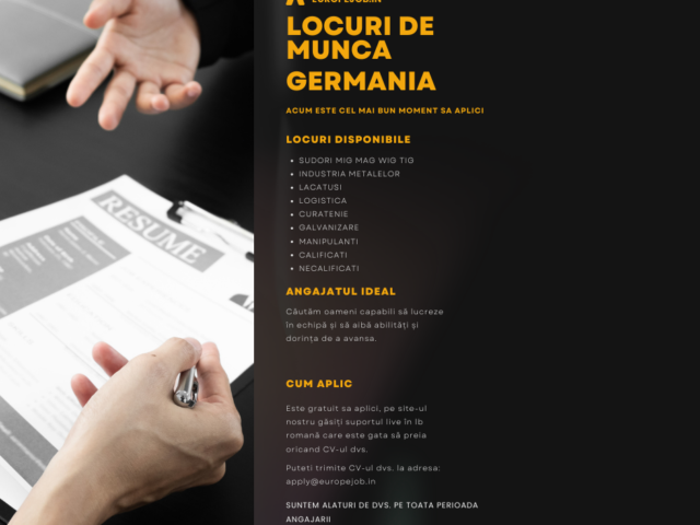 Nu Mai Aștepta! Locuri de Muncă Germania