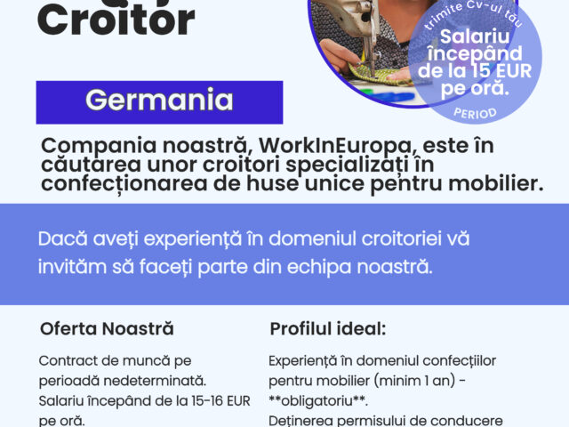 Angajăm Croitor în Germania
