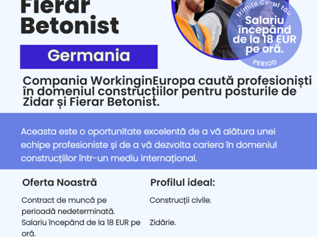Se Caută Zidar și Fierar Betonist